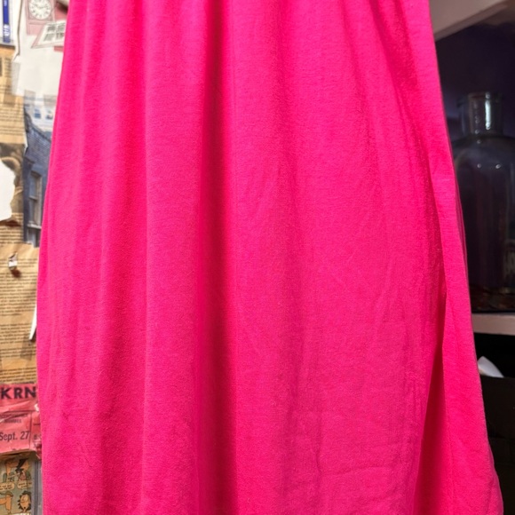 Y2K OP Hot Pink Ruffle Strapless Dress - Picture 3 of 7